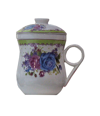 لیوان دمنوش ساز سرامیکی بانو مد مدل Flower Green محصول بانو مد Products