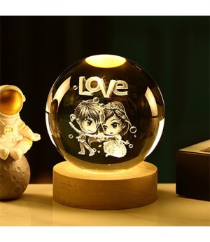 چراغ خواب- چراغ خواب گوی شیشه ای مدل LOVE-خرید چراغ خواب گوی شیشه ای-گوی شیشه ای