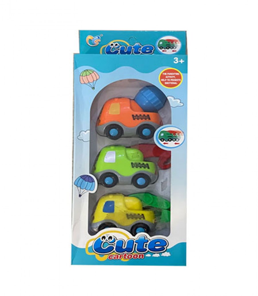 قیمت و خرید ماشین بازی CUTE CARTOON بسته 3 عددی ماشین اسباب بازی - ماشین بازی-ماشین راهسازی بازی-بونکر بازی-خرید ماشین بازی بانو مد